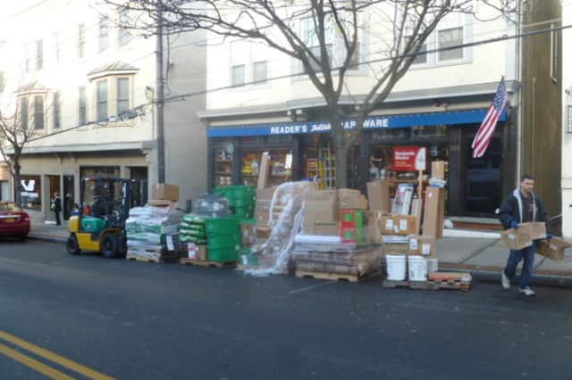Local hardware stores like Reader's Hardware in Dobbs Ferry has been busy selling salt, shovels and other items before the snowstorm.
