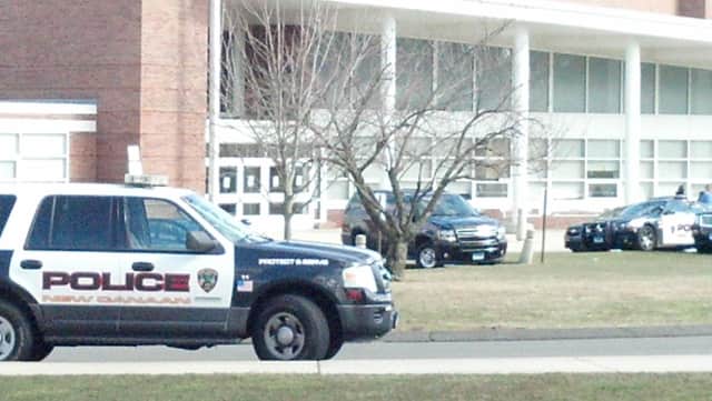 Police say children are safe as they conduct an investigation at New Canaan's Saxe Middle School. 