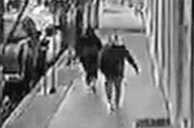 The mugger follows his targeted victim on Anderson Avenue in Cliffside Park.