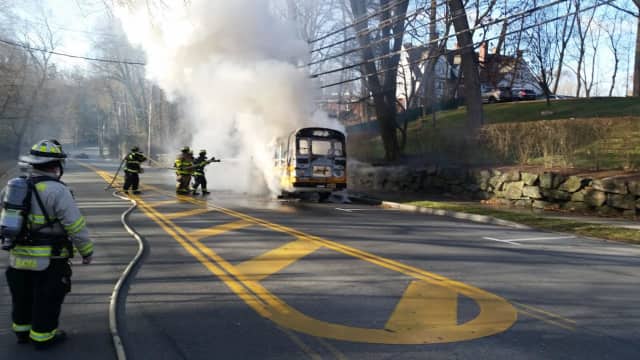 An All County minibus caught fire Friday morning in Irvington.