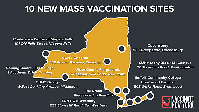 COVID-19: Three new mass vaccination sites in Long Island to open