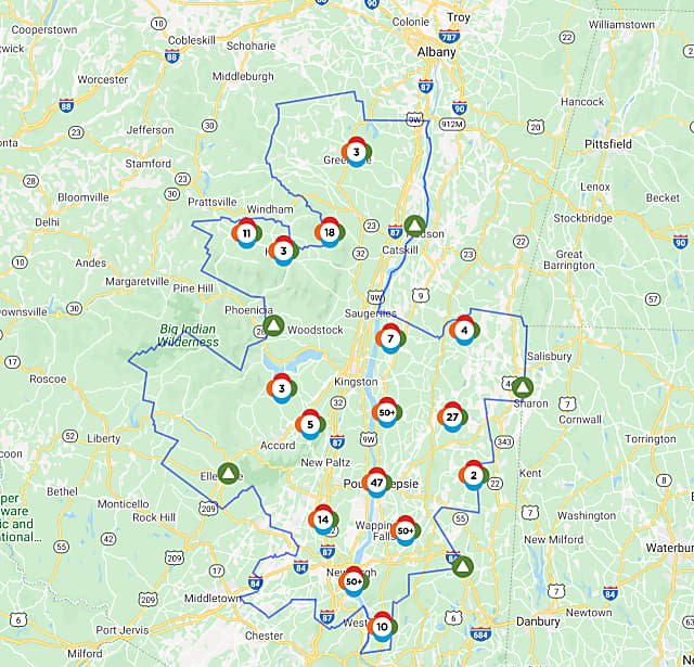 central hudson power outage map ny Storm Knocks Out Power To Thousands Brings Down Trees Power central hudson power outage map ny